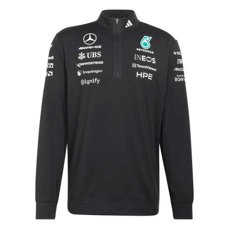 ADIDAS - Felpa Mercedes - Amg Petronas Formula 1 Team Engineers Quarter Zip - Uomo - Black - image 1