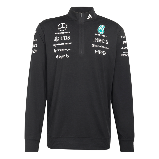 ADIDAS - Felpa Mercedes - Amg Petronas Formula 1 Team Engineers Quarter Zip - Uomo - Black - image 1