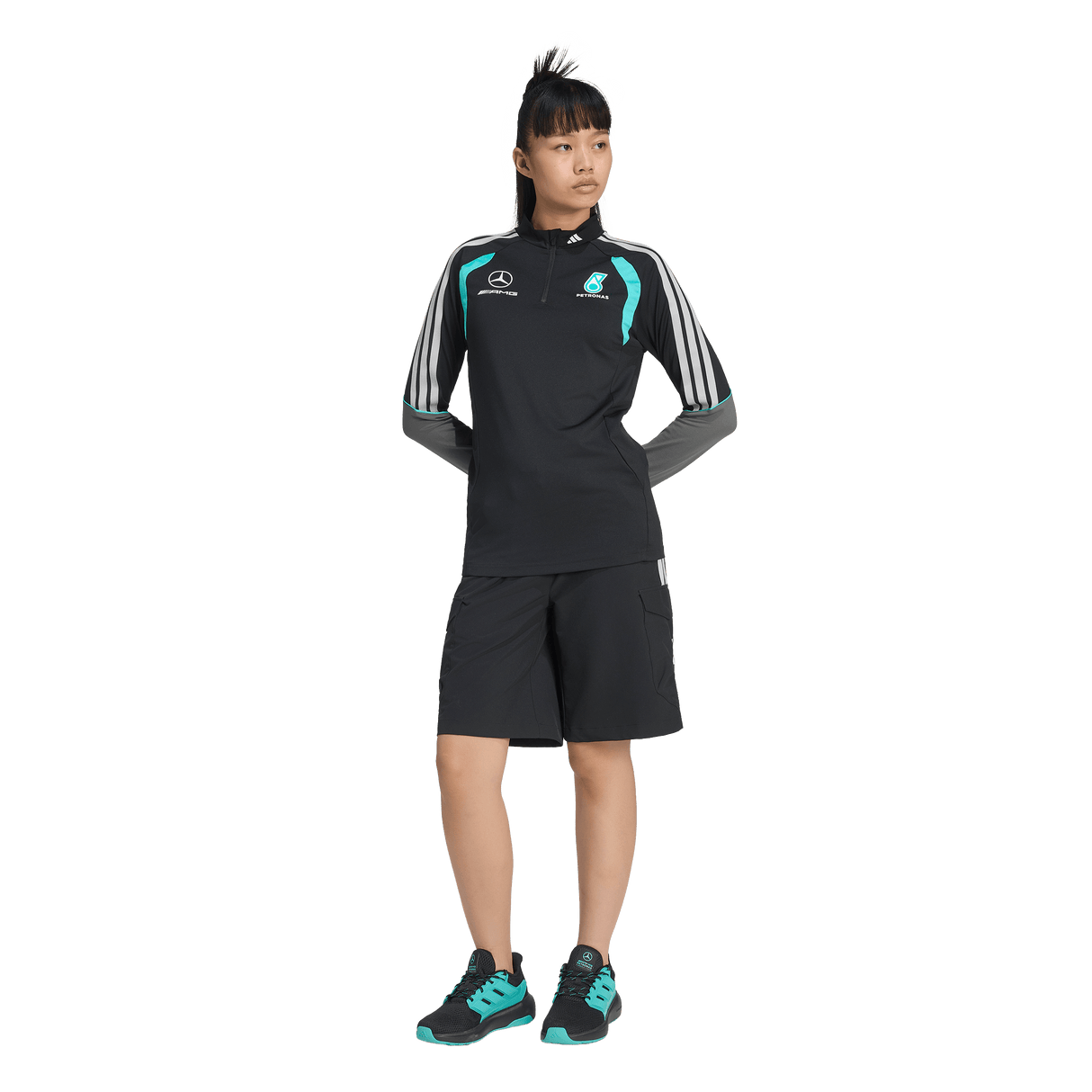 ADIDAS - Mercedes - Amg Petronas Formula 1 Team Mechanics Quarter Zip - Donna - Black - image 4