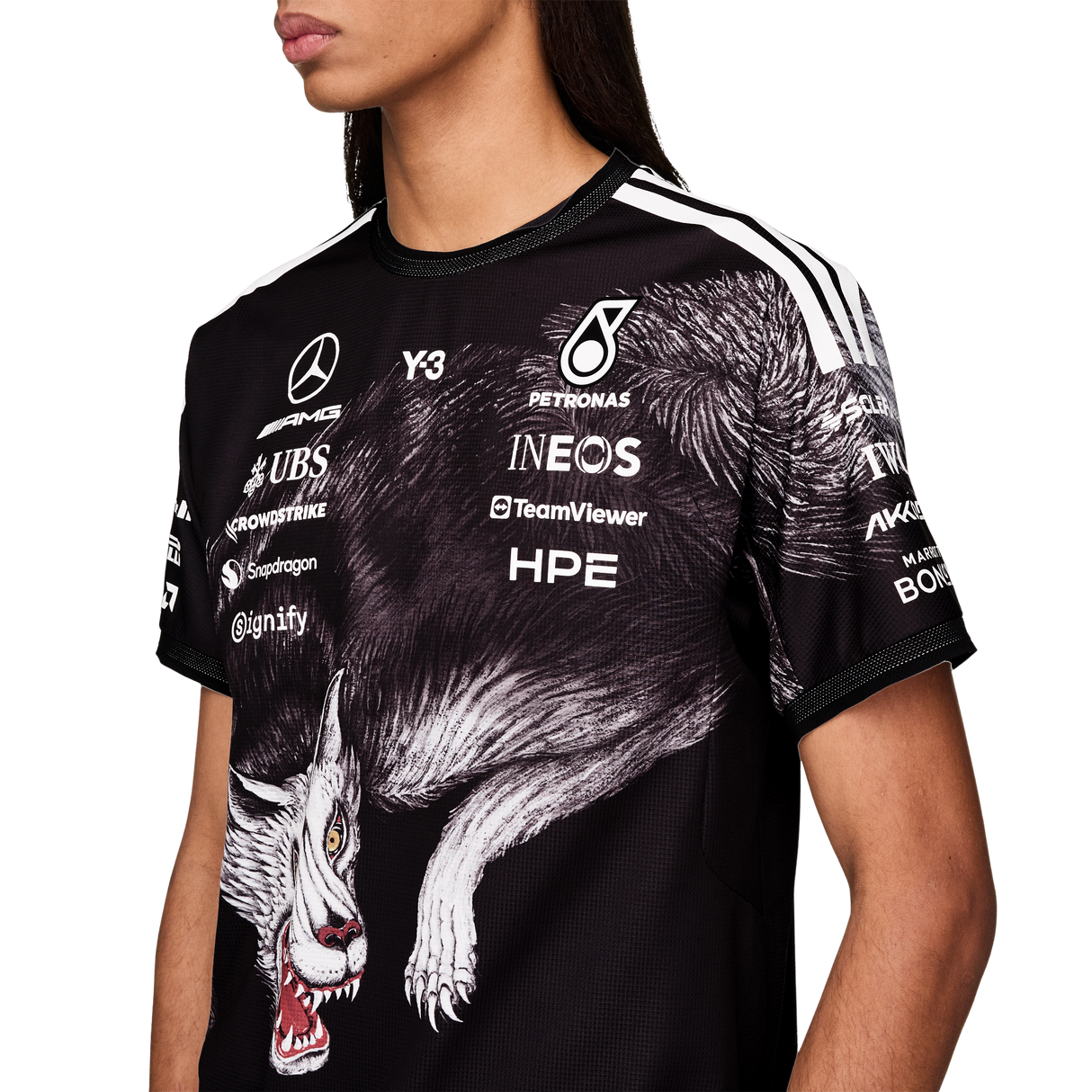 ADIDAS - Y-3 Mercedes - Amg Petronas Formula 1 Team Driver Short Sleeve Jersey - Black - image 7