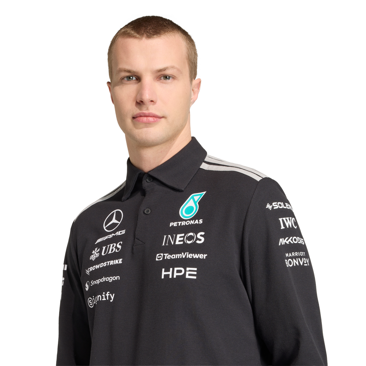 ADIDAS - Mercedes - Amg Petronas Formula 1 Team Engineers Polo Longsleeve - Uomo - Black - image 5