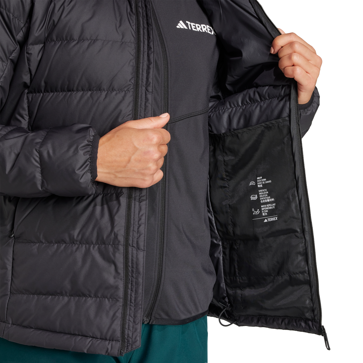 ADIDAS - Giacca TERREX Multi Light Down CLIMAWARM Hooded - Donna - Black - image 6