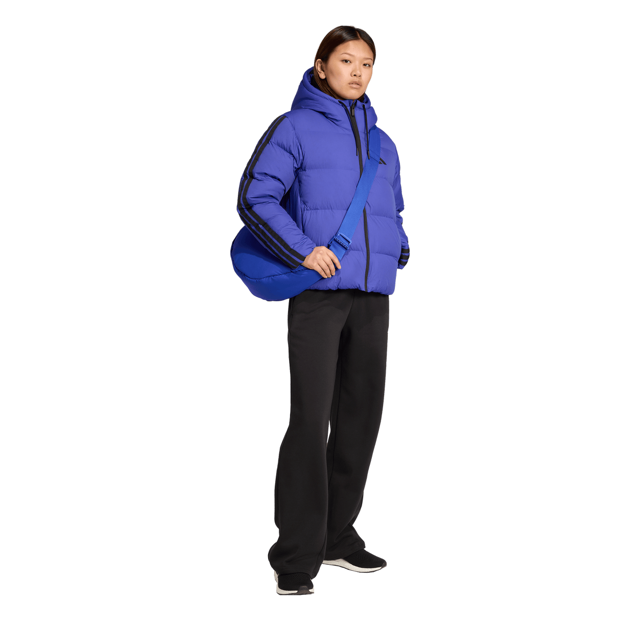 ADIDAS - Giacca Con Cappuccio In Piuma Essentials CLIMAWARM 3 Strisce - Donna - Blue - image 4