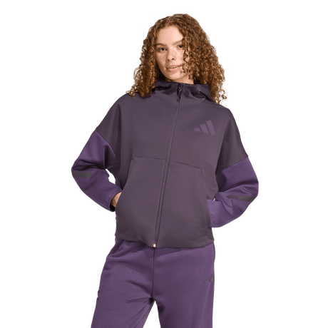 ADIDAS - Z.N.E. Adidas Felpa Con Cappuccio E Zip Integrale - Donna - Purple - image 2