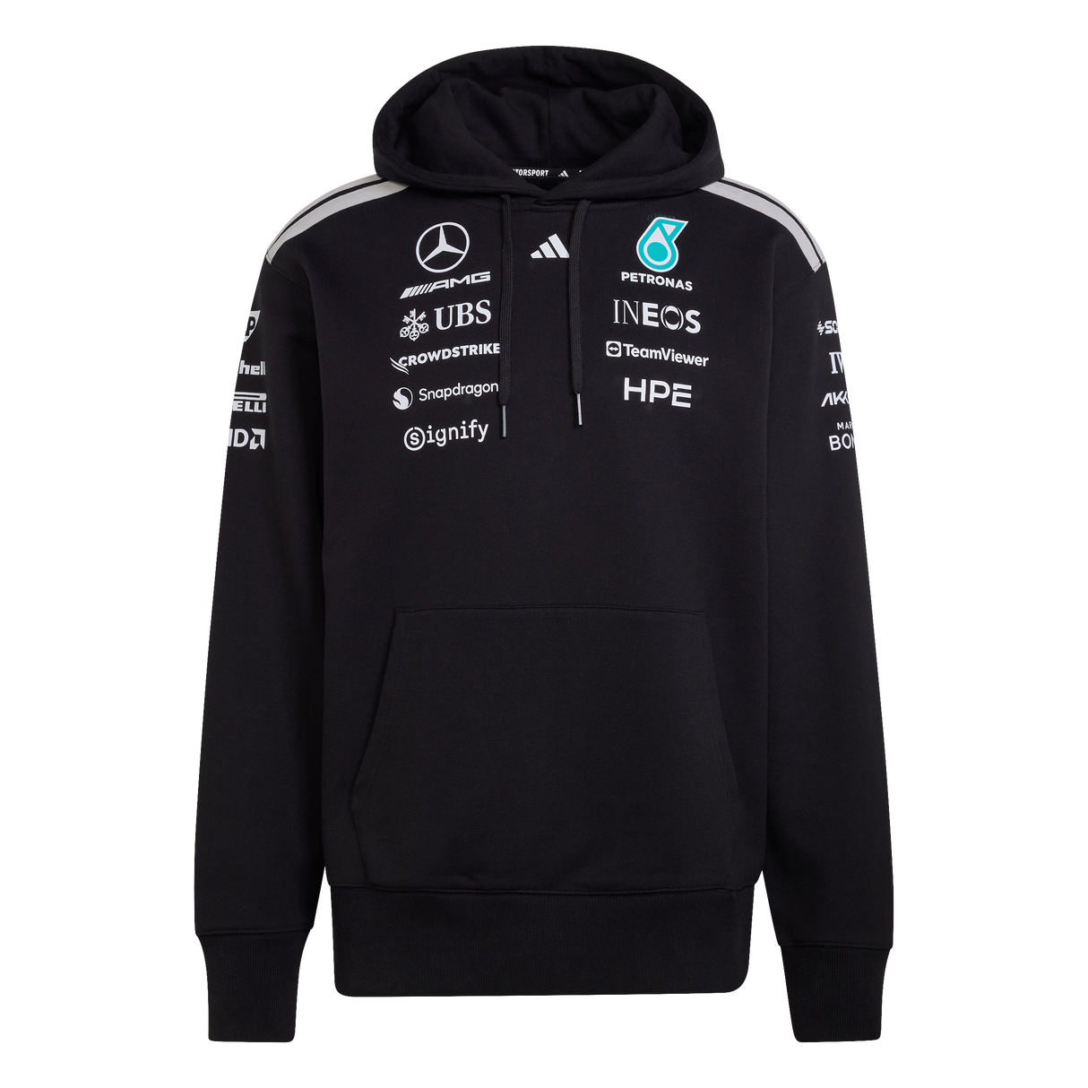 ADIDAS - Felpa Con Cappuccio Mercedes-Amg Petronas Formula 1 Team Driver - Uomo - Black - image 1