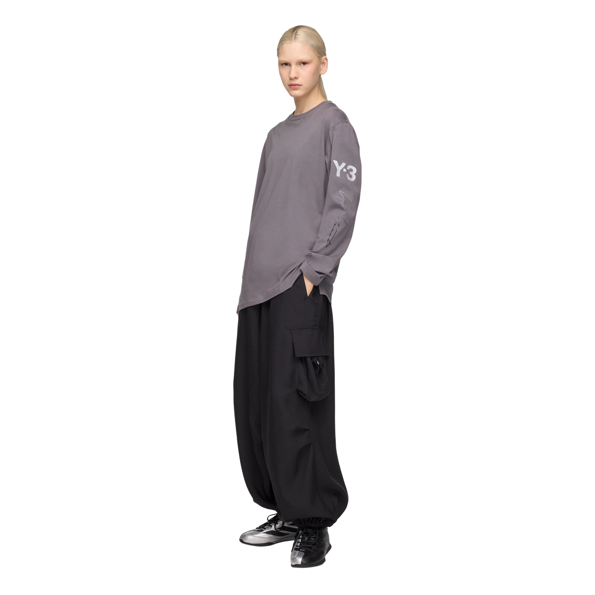 ADIDAS - Y-3 Mercedes - Amg Petronas Formula 1 Team Chaos Logo Long Sleeve Tee - Grey - image 6