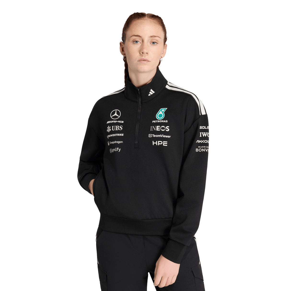 ADIDAS - Mercedes - Amg Petronas Formula 1 Team Engineers Quarter Zip - Donna - Black - image 2