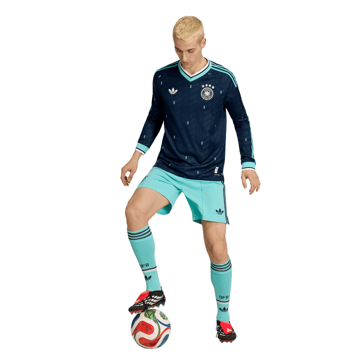 ADIDAS - Germany 26 Away Authentic Long Sleeve Jersey - Uomo - Blue - image 6
