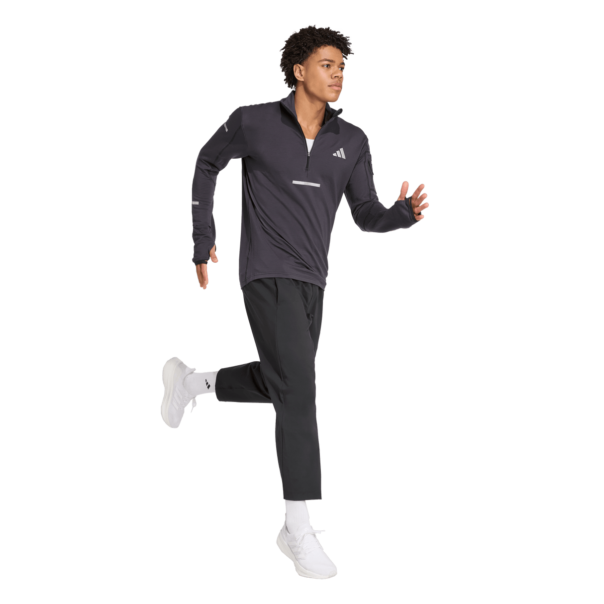 ADIDAS - Maglia Da Running Adi365 CLIMAWARM+ Half Zip - Uomo - Black - image 4