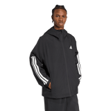 ADIDAS - Essentials CLIMAPROOF 3 Stripes Hooded Jackets - Uomo - Black - image 4