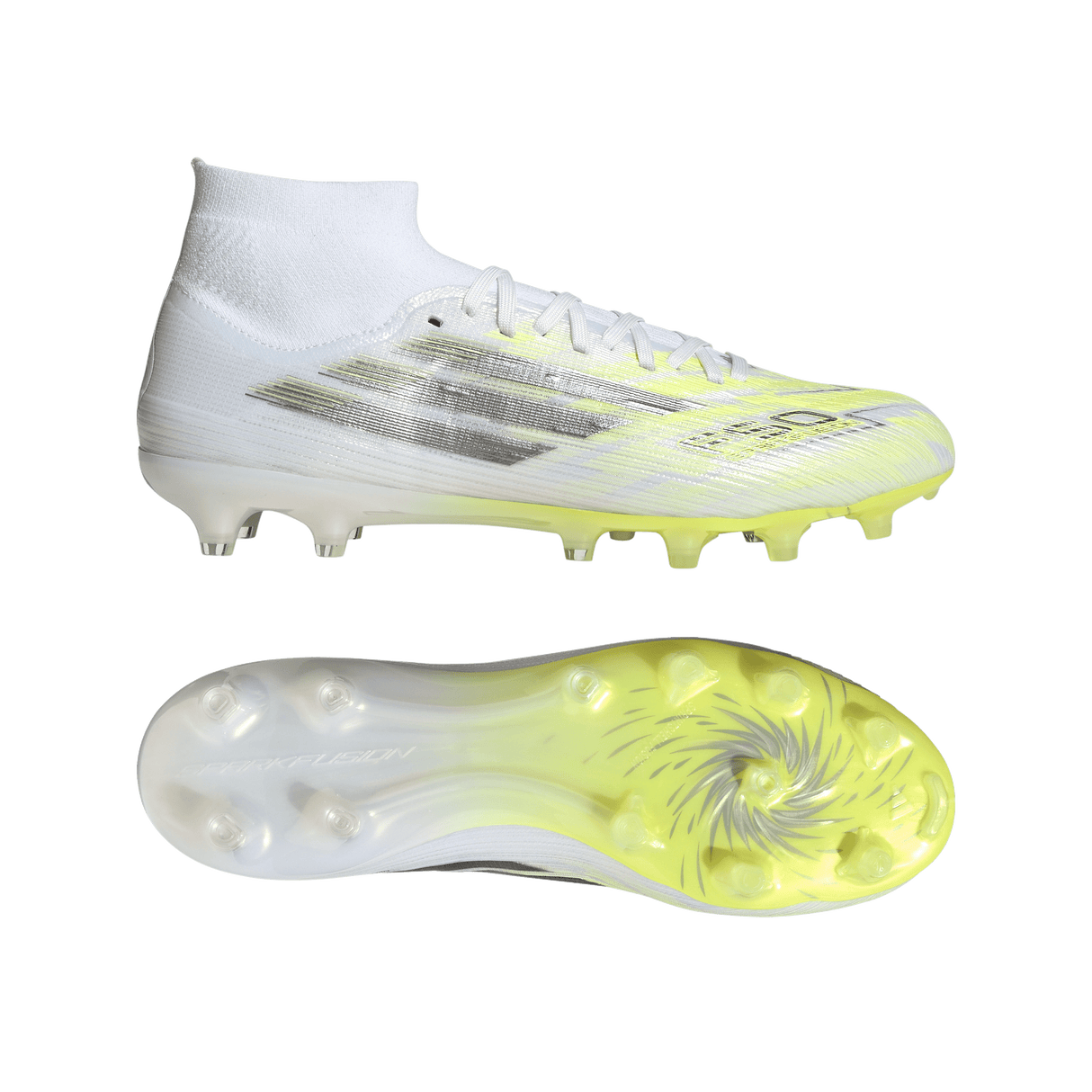 ADIDAS - Scarpe Da Calcio Per Terreni Naturali Compatti/Superfici In Erba Artificiale F50 Sparkfusion Pro Mid Cut - Donna - White - image 10