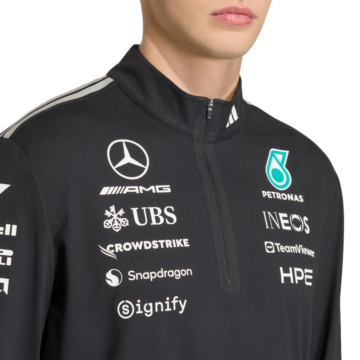 ADIDAS - Felpa Mercedes - Amg Petronas Formula 1 Team Engineers Quarter Zip - Uomo - Black - image 6