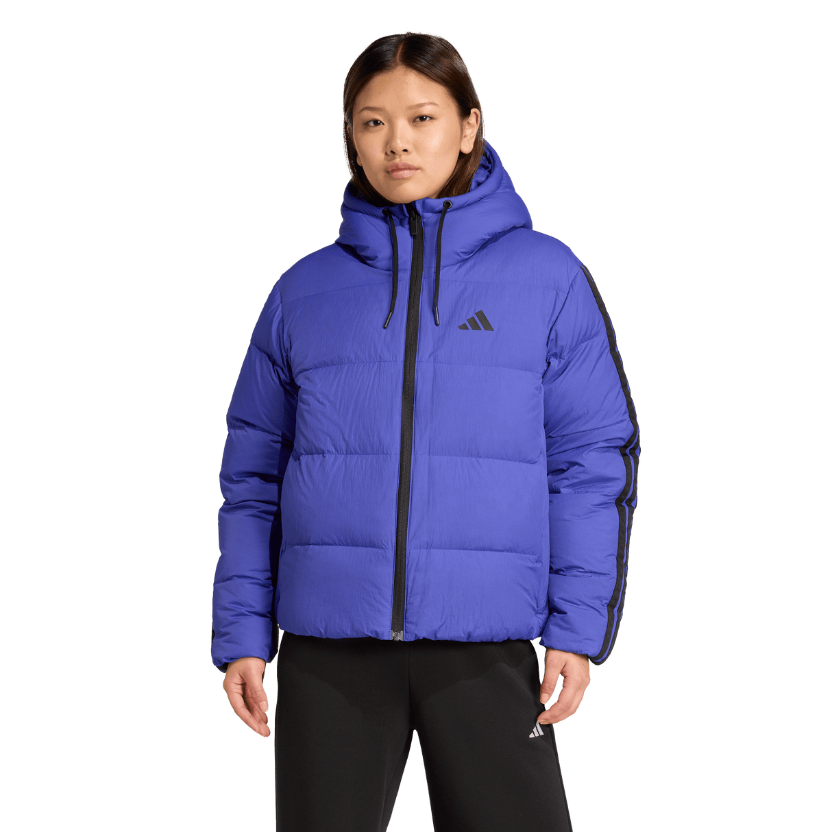 ADIDAS - Giacca Con Cappuccio In Piuma Essentials CLIMAWARM 3 Strisce - Donna - Blue - image 2