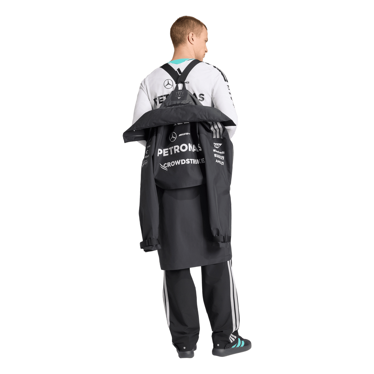 ADIDAS - Parka Antipioggia Mercedes - Amg Petronas Formula 1 Team Engineers - Uomo - Black - image 7