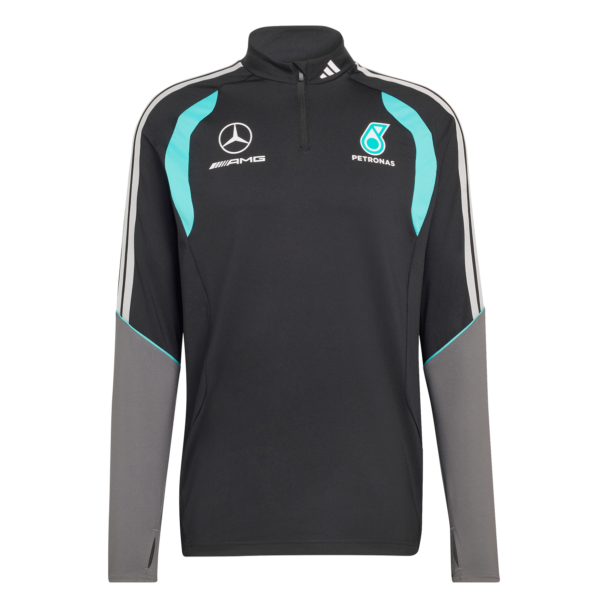 ADIDAS - Mercedes - Amg Petronas Formula 1 Team Mechanics Quarter Zip - Uomo - Black - image 1