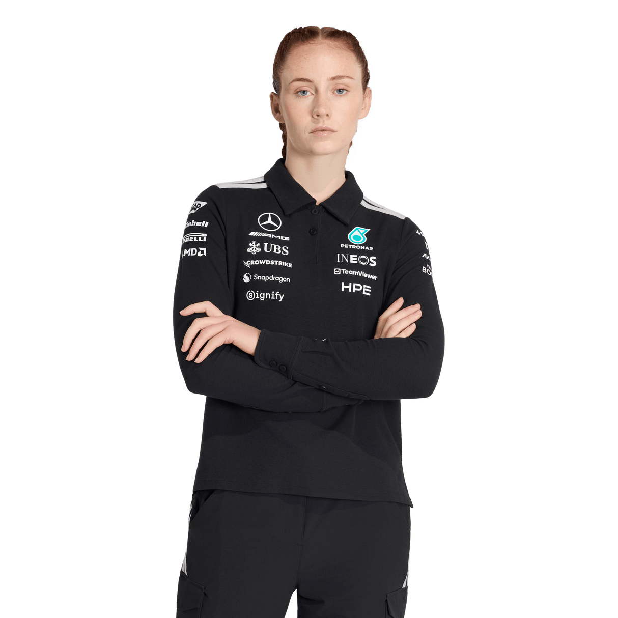 ADIDAS - Mercedes - Amg Petronas Formula 1 Team Engineers Polo Longsleeve - Donna - Black - image 2