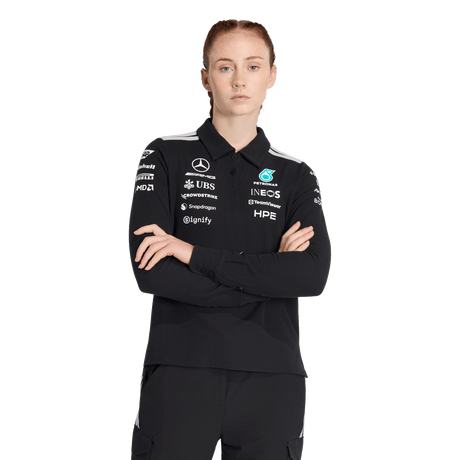 ADIDAS - Mercedes - Amg Petronas Formula 1 Team Engineers Polo Longsleeve - Donna - Black - image 2