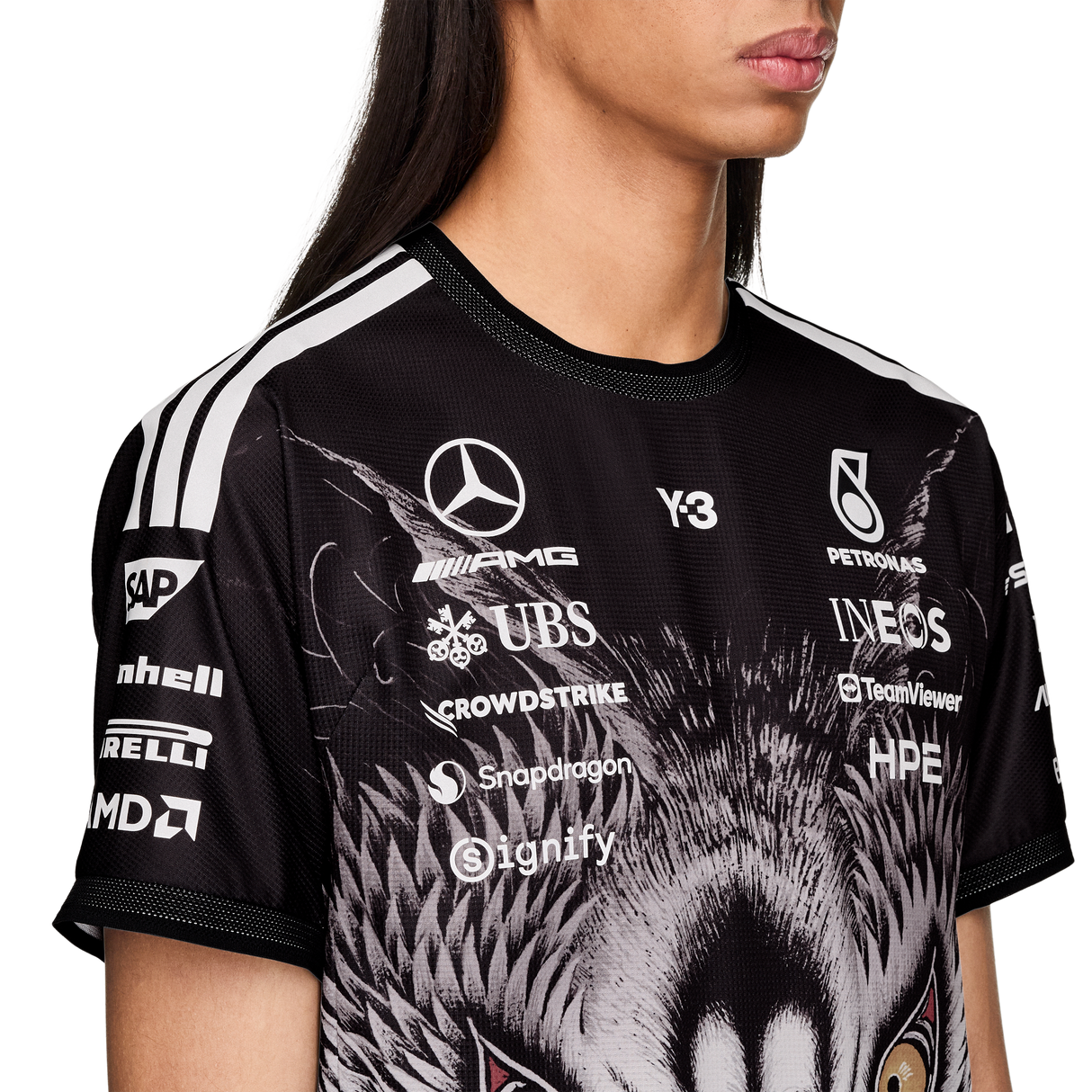 ADIDAS - Y-3 Mercedes - Amg Petronas Formula 1 Team Driver Short Sleeve Jersey - Black - image 7