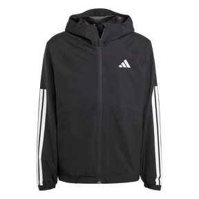 ADIDAS - Essentials CLIMAPROOF 3 Stripes Hooded Jackets - Uomo - Black - image 1
