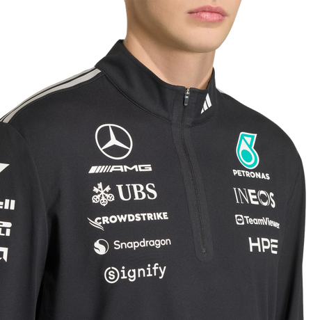 ADIDAS - Felpa Mercedes - Amg Petronas Formula 1 Team Engineers Quarter Zip - Uomo - Black - image 6