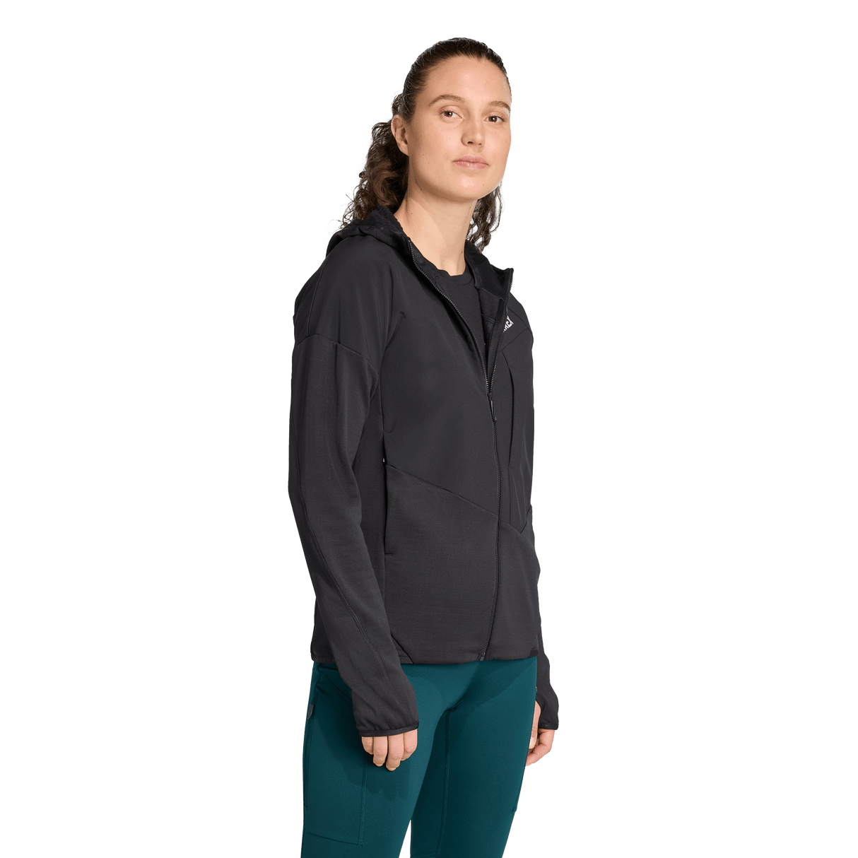 ADIDAS - TERREX Techrock CLIMAWARM+ Wind Hooded Fleece Jacket - Donna - Black - image 4