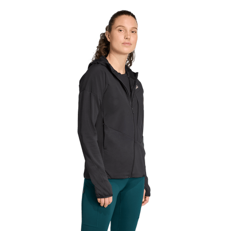 ADIDAS - TERREX Techrock CLIMAWARM+ Wind Hooded Fleece Jacket - Donna - Black - image 4