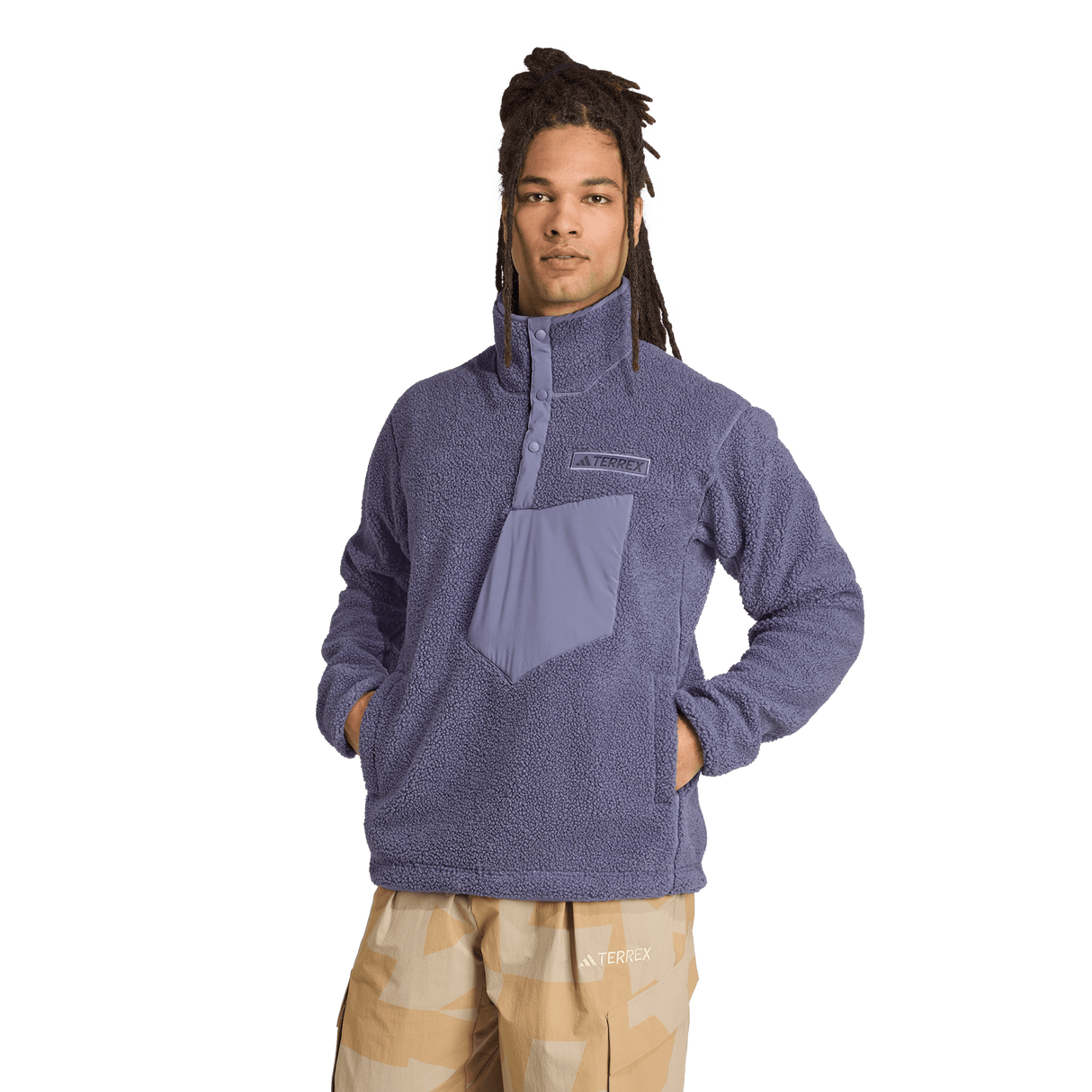 ADIDAS - Felpa TERREX Xploric High Pile Fleece Pullover - Uomo - Purple - image 2