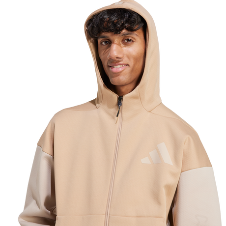 ADIDAS - Z.N.E. Adidas Felpa Con Cappuccio E Zip Integrale - Uomo - Brown - image 5