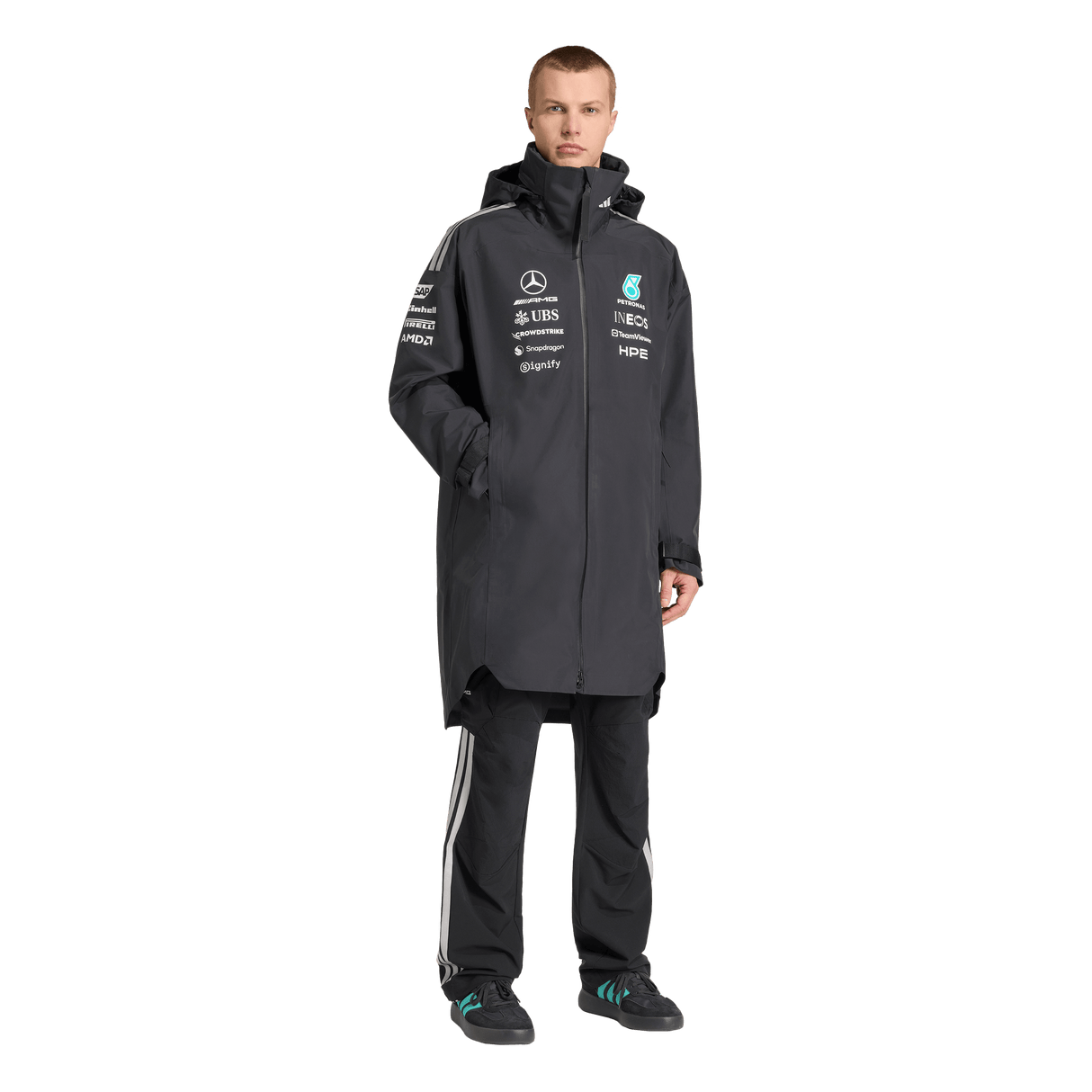 ADIDAS - Parka Antipioggia Mercedes - Amg Petronas Formula 1 Team Engineers - Uomo - Black - image 4