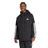 ADIDAS - Essentials CLIMAPROOF 3 Stripes Hooded Jackets - Uomo - Black - image 2