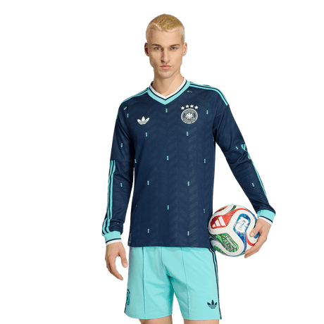 ADIDAS - Germany 26 Away Authentic Long Sleeve Jersey - Uomo - Blue - image 3