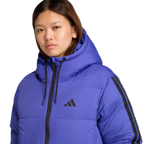 ADIDAS - Giacca Con Cappuccio In Piuma Essentials CLIMAWARM 3 Strisce - Donna - Blue - image 5