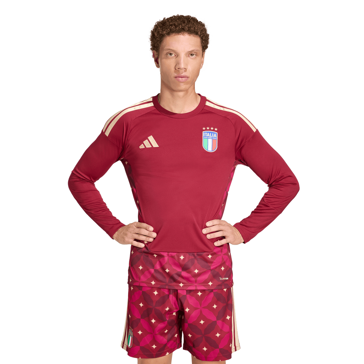 ADIDAS - Italia 26 Maglia Home Goalkeeper Long Sleeve - Uomo - Burgundy - image 3