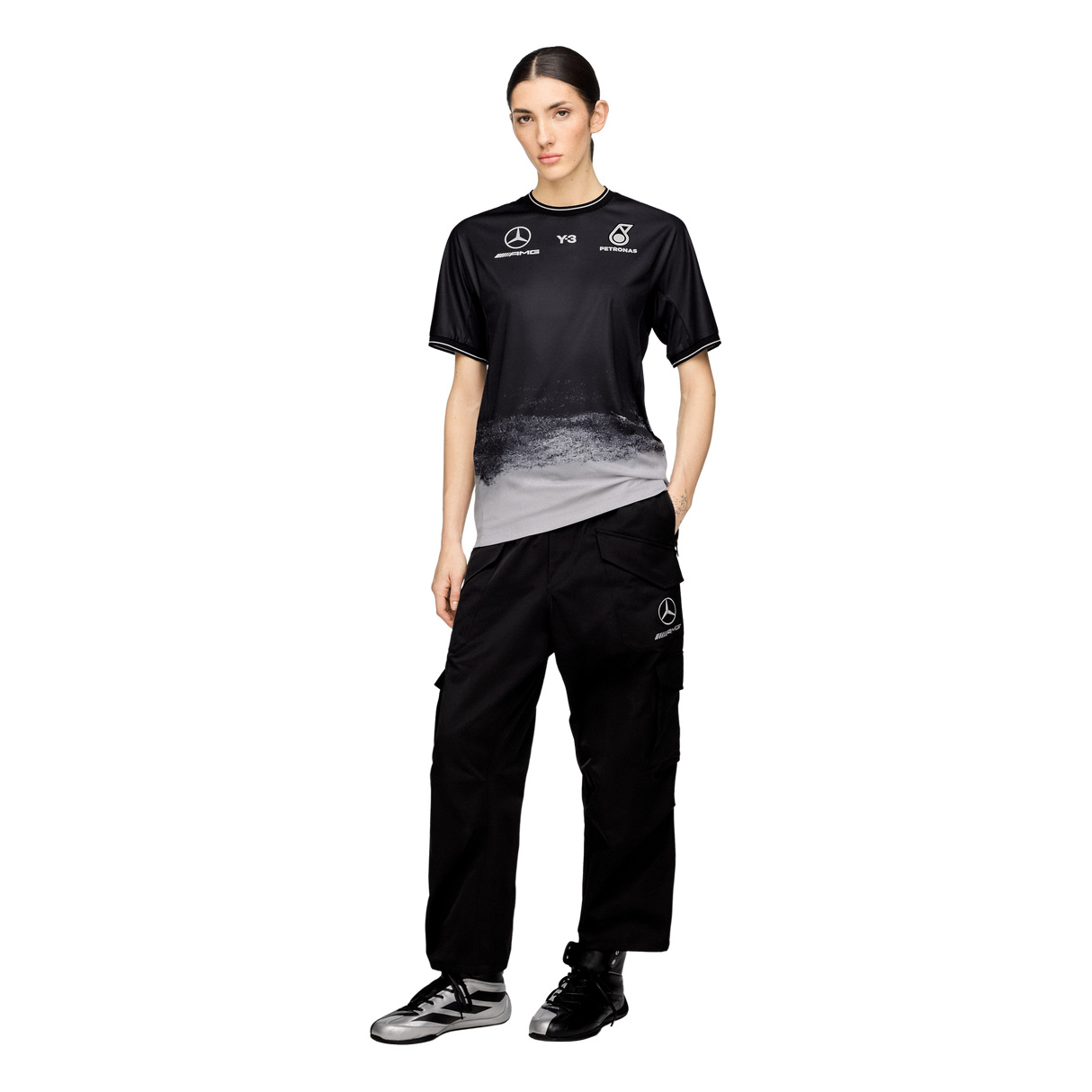 ADIDAS - Y-3 Mercedes - Amg Petronas Formula 1 Team Mechanics Short Sleeve Jersey - Black - image 6