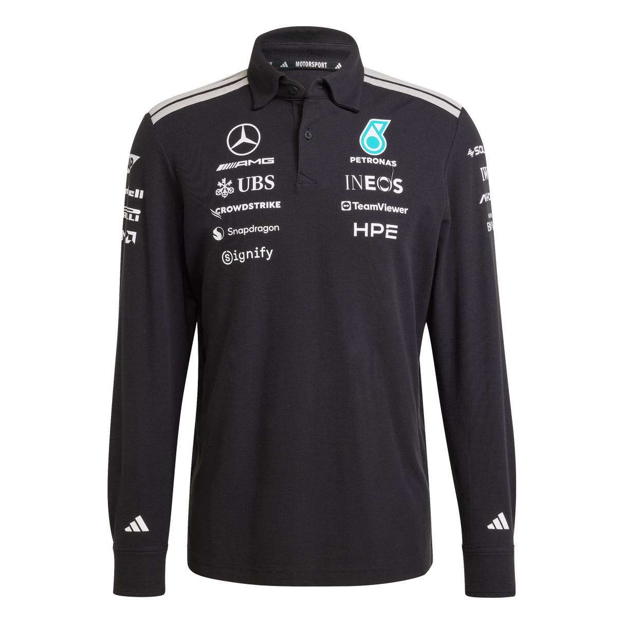 ADIDAS - Mercedes - Amg Petronas Formula 1 Team Engineers Polo Longsleeve - Uomo - Black - image 1