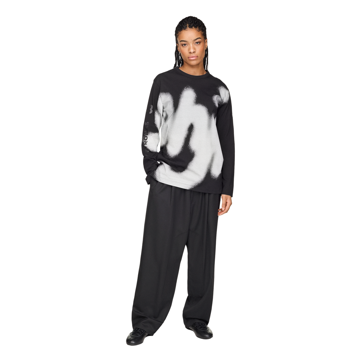 ADIDAS - Y-3 Mercedes - Amg Petronas Formula 1 Team Yohji Graphic Long Sleeve Tee - Black - image 6