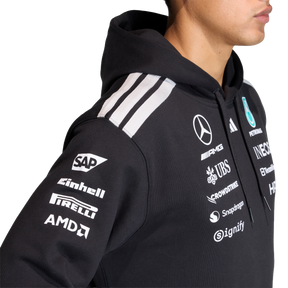 ADIDAS - Felpa Con Cappuccio Mercedes-Amg Petronas Formula 1 Team Driver - Uomo - Black - image 6