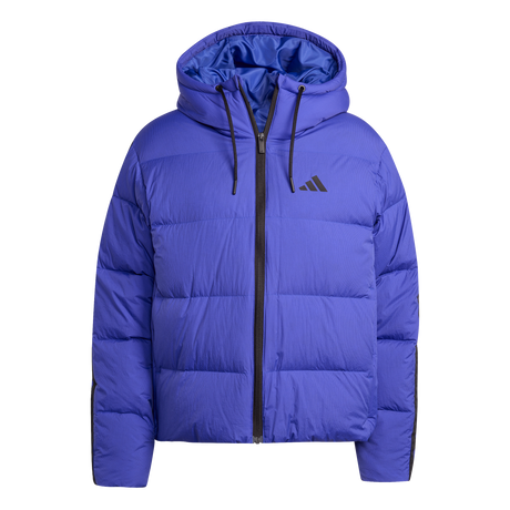 ADIDAS - Giacca Con Cappuccio In Piuma Essentials CLIMAWARM 3 Strisce - Donna - Blue - image 1