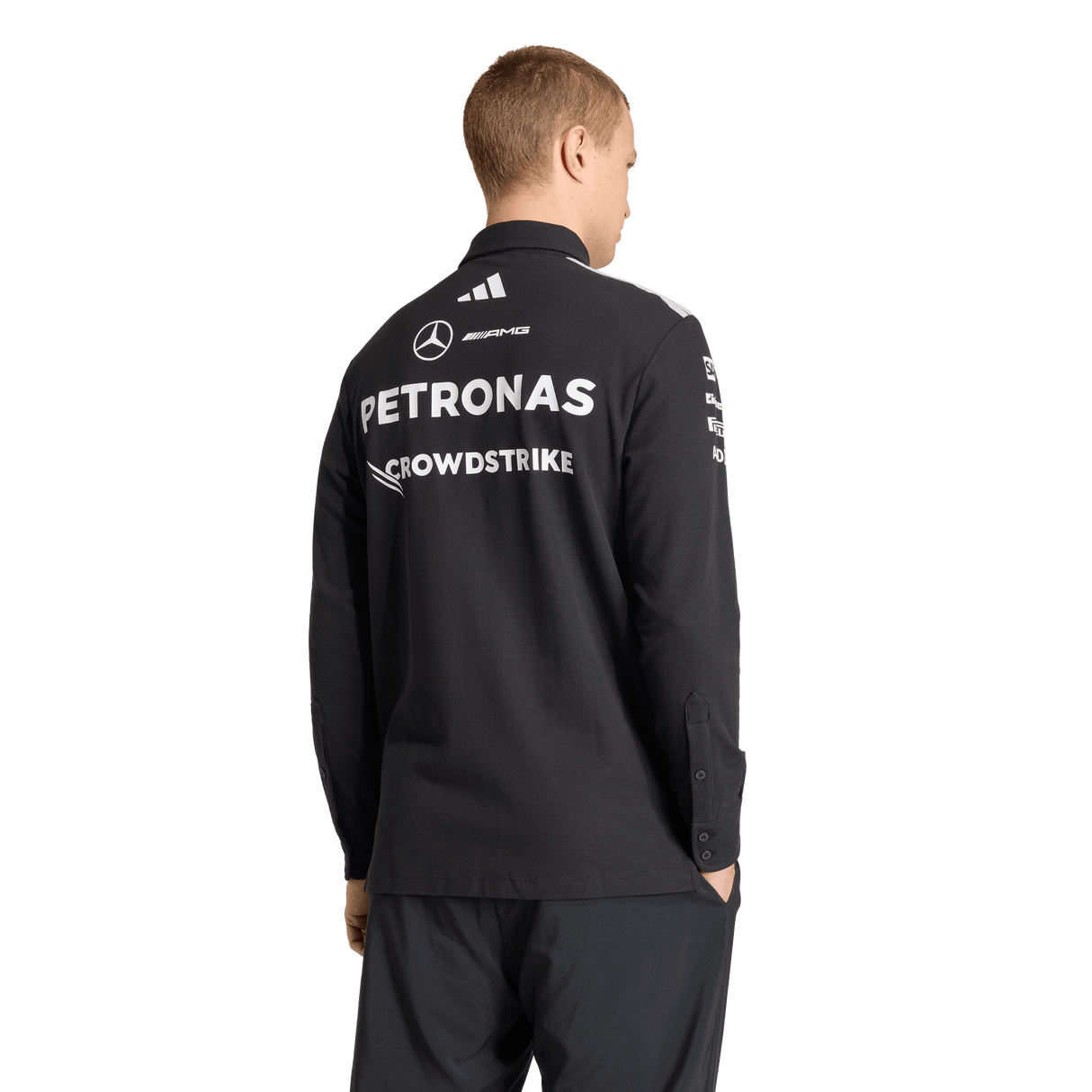 ADIDAS - Mercedes - Amg Petronas Formula 1 Team Engineers Polo Longsleeve - Uomo - Black - image 3