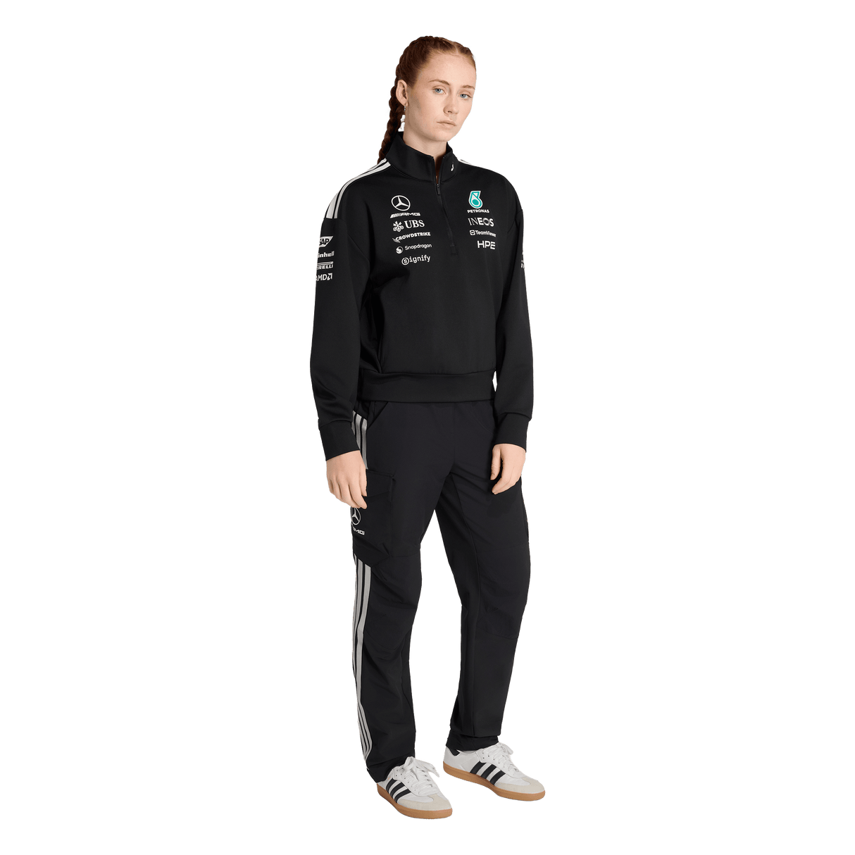 ADIDAS - Mercedes - Amg Petronas Formula 1 Team Engineers Quarter Zip - Donna - Black - image 4