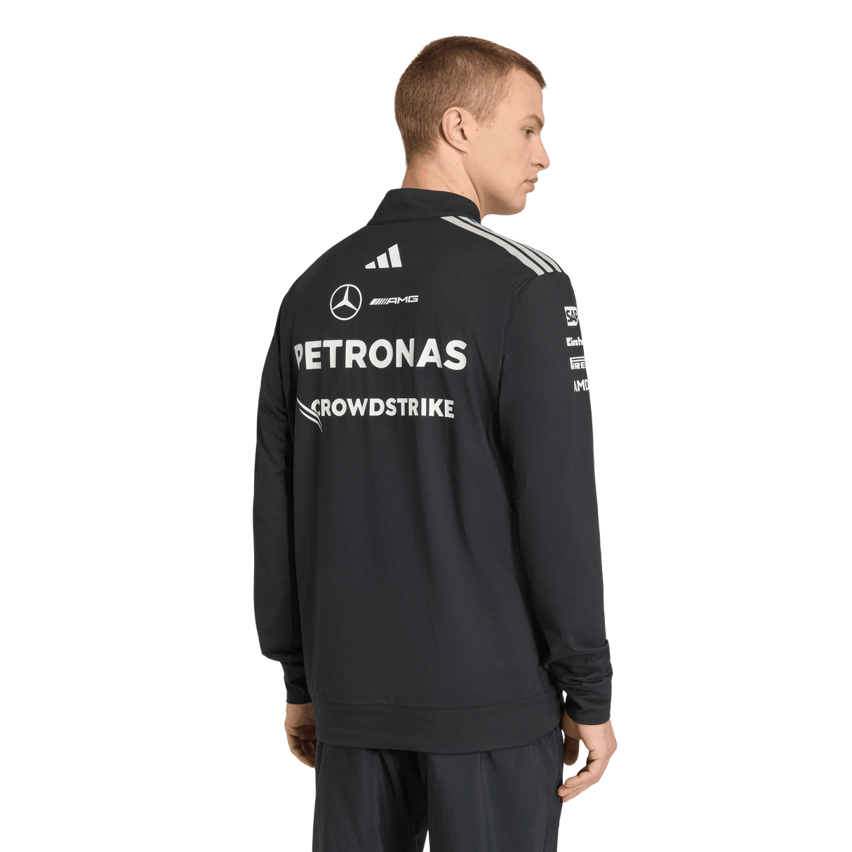 ADIDAS - Felpa Mercedes - Amg Petronas Formula 1 Team Engineers Quarter Zip - Uomo - Black - image 3